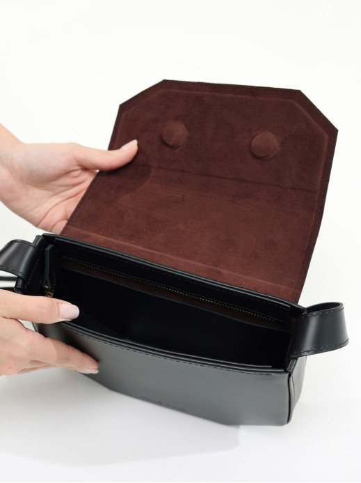 "Кіото" чорна шкіряна жіноча сумка