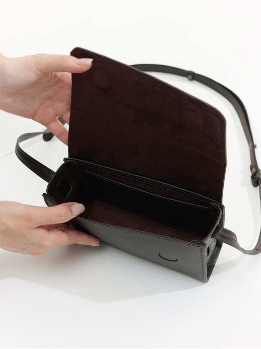 Жіноча шкіряна сумка "Черемош" у лімітованому коричневому