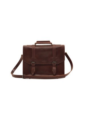 Чоловічий шкіряний портфель "Лондон" у вінтажному коньячному