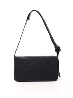 Жіноча шкіряна сумка "Рима" у фактурному чорному