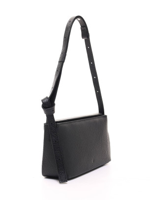 Жіноча шкіряна сумка "Рима" у фактурному чорному Жіноча шкіряна сумка "Рима" у фактурному чорному