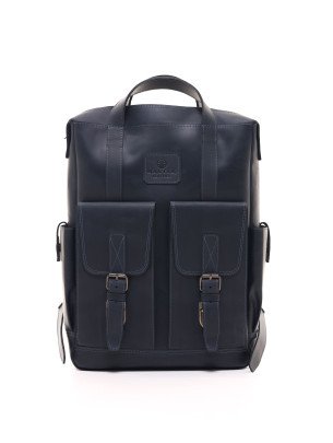 Чоловічий шкіряний рюкзак "Кембридж" у вінтажному синьому