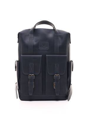 Чоловічий шкіряний рюкзак "Кембридж" у вінтажному синьому