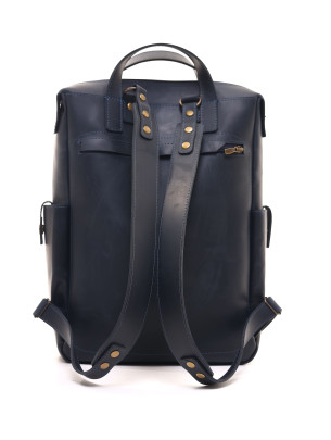 Чоловічий шкіряний рюкзак "Кембридж" у вінтажному синьому
