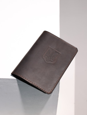 Обкладинка "Герб" для паспорта вінтажний коричневий