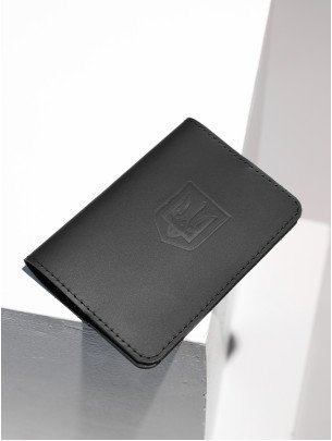 Обкладинка "Герб" для паспорта у класичному чорному