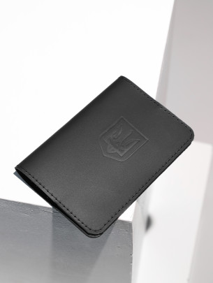 Обкладинка "Герб" для паспорта у класичному чорному Обкладинка "Герб" для паспорта у класичному чорному