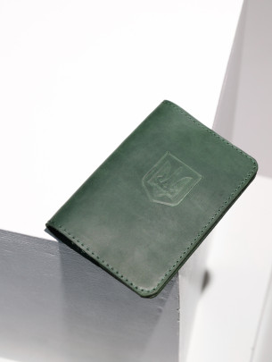 Обкладинка "Герб" для паспорта вінтажний зелений Обкладинка "Герб" для паспорта вінтажний зелений