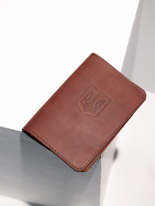 Обкладинка "Герб" для паспорта вінтажний коньячний Обкладинка "Герб" для паспорта вінтажний коньячний