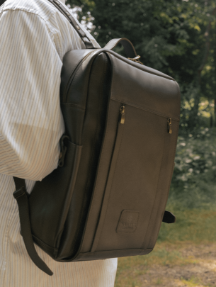 Чоловічий шкіряний рюкзак "Бремен" у коричневому лімітованому