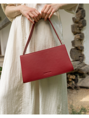 Жіноча шкіряна сумка "Турин" вишнево-червона