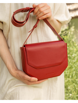  "Кіото" вишнево-червона жіноча шкіряна сумка