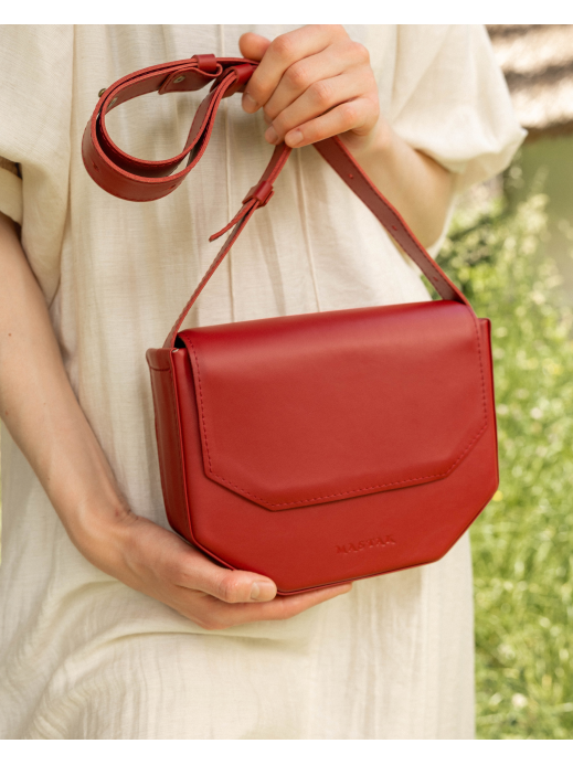  "Кіото" вишнево-червона жіноча шкіряна сумка