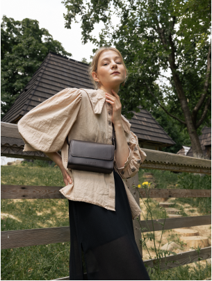 Жіноча шкіряна сумка "Черемош" у лімітованому коричневому