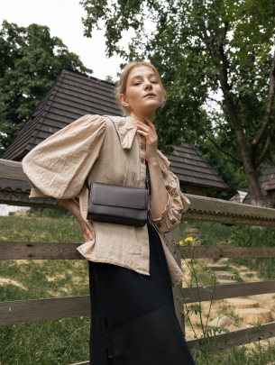 Жіноча шкіряна сумка "Черемош" у лімітованому коричневому