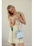 Жіноча сумка-мішечок "Цвіт" блакитна лімітована