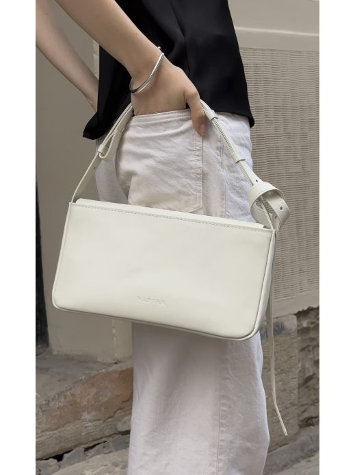 Жіноча сумка "Рима" біла шкіряна 