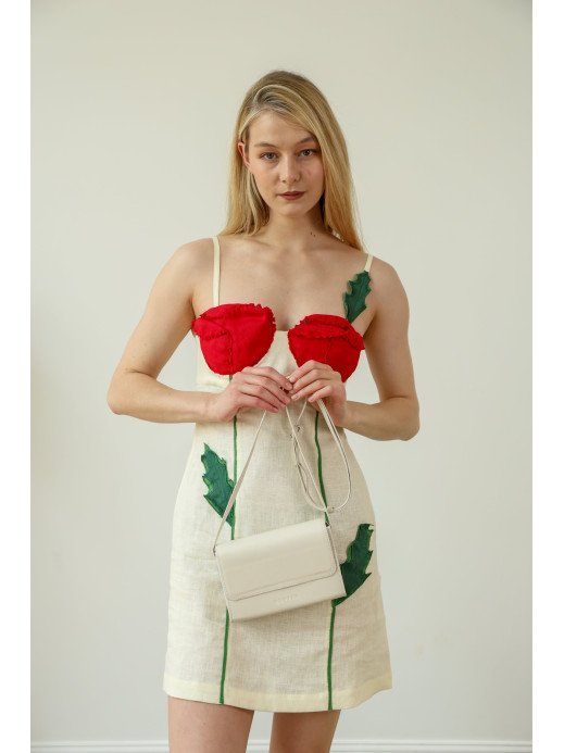 Жіноча шкіряна сумка "Черемош"  у лімітованому білому