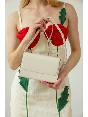 Жіноча шкіряна сумка "Черемош"  у лімітованому білому