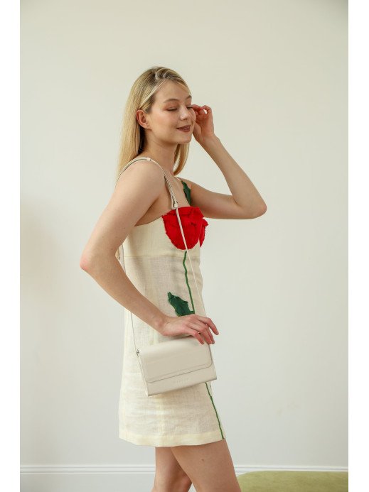 Жіноча шкіряна сумка "Черемош"  у лімітованому білому