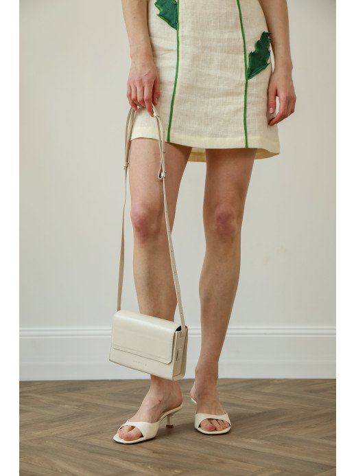 Жіноча шкіряна сумка "Черемош"  у лімітованому білому