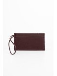 Шкіряний клатч з ремінцем бордовий Шкіряний клатч з ремінцем бордовий