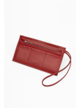 Шкіряний клатч з ремінцем червоний Шкіряний клатч з ремінцем червоний