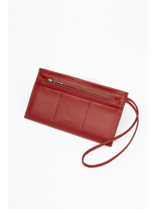 Шкіряний клатч з ремінцем червоний Шкіряний клатч з ремінцем червоний