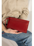 Шкіряний клатч з ремінцем червоний Шкіряний клатч з ремінцем червоний