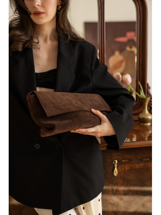 Сумка-клатч "Рандеву" коричнева замшева Сумка-клатч "Рандеву" коричнева замшева