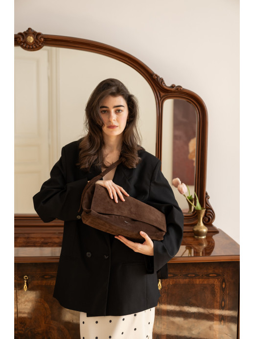 Сумка-клатч "Рандеву" коричнева замшева Сумка-клатч "Рандеву" коричнева замшева