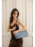 Сумка-клатч "Рандеву" блакитна шкіряна