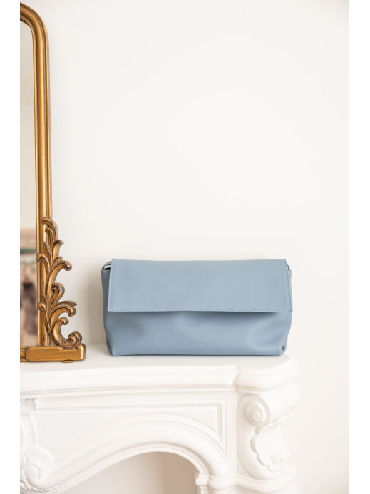 Сумка-клатч "Рандеву" блакитна шкіряна