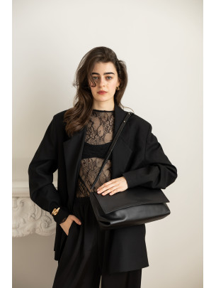 Сумка-клатч "Рандеву" чорна шкіряна 