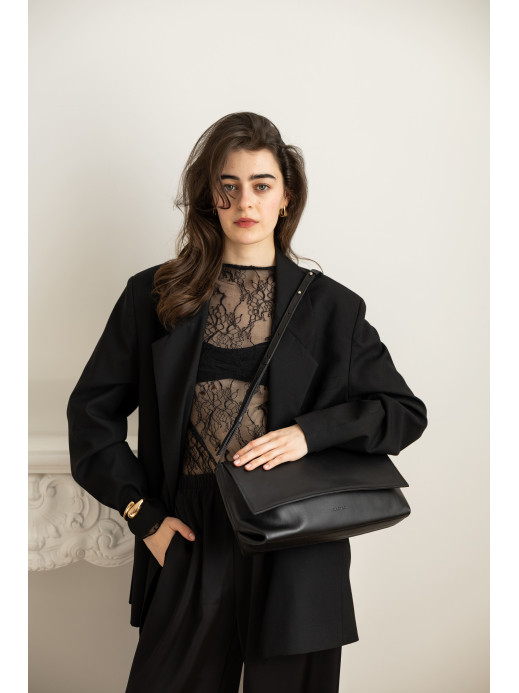 Сумка-клатч "Рандеву" чорна шкіряна 
