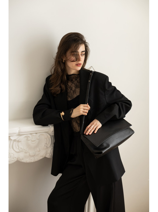 Сумка-клатч "Рандеву" чорна шкіряна 