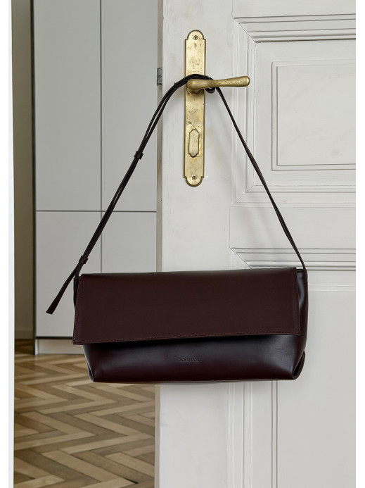 "Rendezvous" burgundy  leather clutch bag