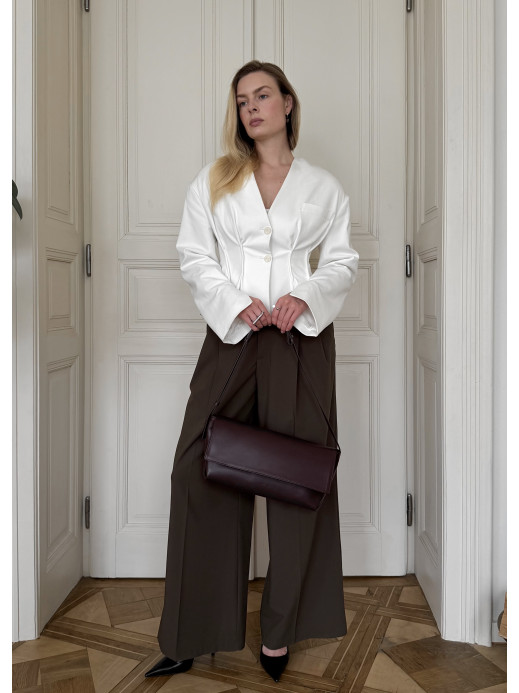 "Rendezvous" burgundy  leather clutch bag