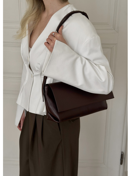 "Rendezvous" burgundy  leather clutch bag