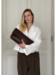 "Rendezvous" burgundy  leather clutch bag