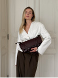 "Rendezvous" burgundy  leather clutch bag