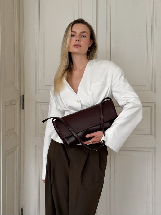 "Rendezvous" burgundy  leather clutch bag