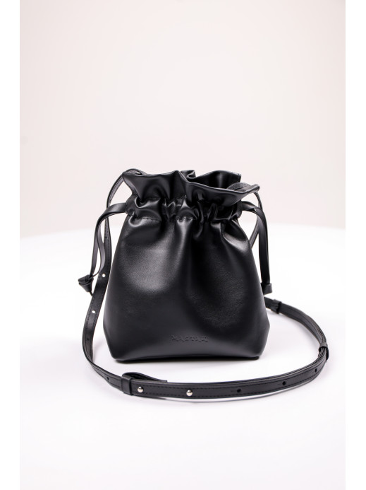 Жіноча сумка-мішечок "Цвіт" чорна Жіноча сумка-мішечок "Цвіт" чорна