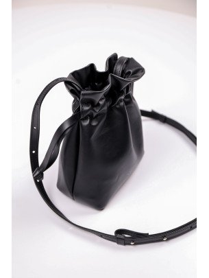 Жіноча сумка-мішечок "Цвіт" чорна Жіноча сумка-мішечок "Цвіт" чорна