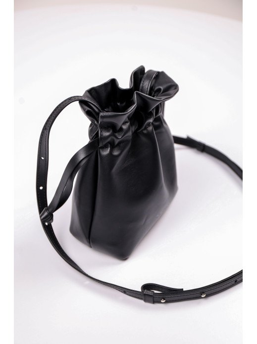 Жіноча сумка-мішечок "Цвіт" чорна Жіноча сумка-мішечок "Цвіт" чорна