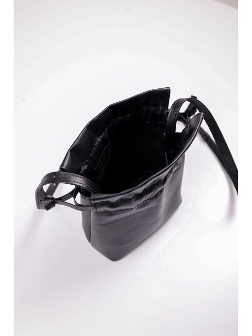 Жіноча сумка-мішечок "Цвіт" чорна Жіноча сумка-мішечок "Цвіт" чорна