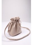 Жіноча сумка-мішечок "Цвіт" ванільна молочна