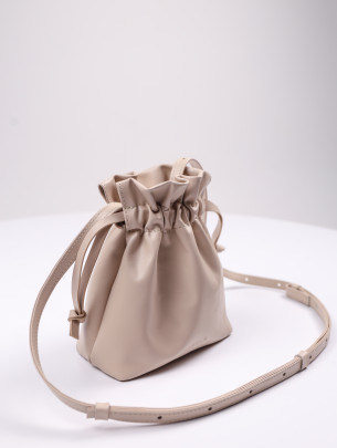 Жіноча сумка-мішечок "Цвіт" ванільна молочна Жіноча сумка-мішечок "Цвіт" ванільна молочна