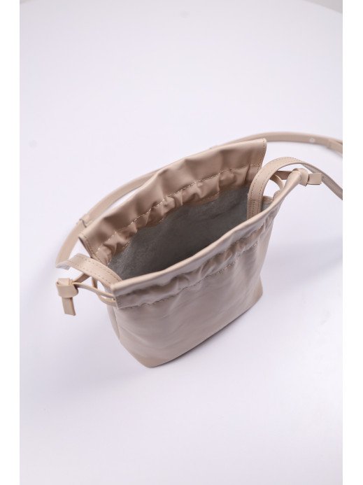 Жіноча сумка-мішечок "Цвіт" ванільна молочна