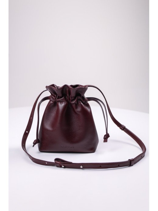 Жіноча сумка-мішечок "Цвіт" винна бордова